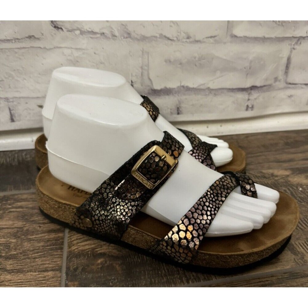 Haflinger Juno Cobre Metallic Size 39/ 8 Comfort Sandal Toe Strap